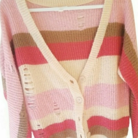 Zenana Outfitters Sweaters - 126A Striped Colorful Cardigan Small